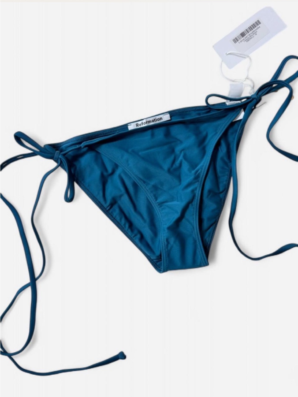 BNWT Reformation Clemente Deep Teal Tie-Side Bikini Bottom - Picture 2 of 6